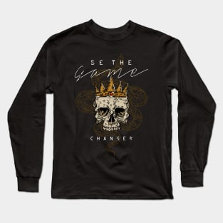 Be the Game Changer: Unleash Your Inner Rebel with our Skull and Crown Long Sleeve T-Shirt